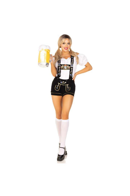 Leg Avenue Edelweiss Lederhosen Costume White/Black 4