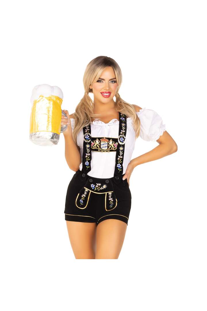 Leg Avenue Edelweiss Lederhosen Costume White/Black 