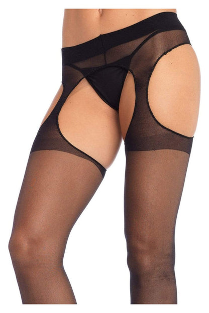 Leg Avenue Eden Sheer Suspender Pantyhose in One Size  3