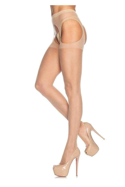 Leg Avenue Eden Sheer Suspender Pantyhose in One Size  5
