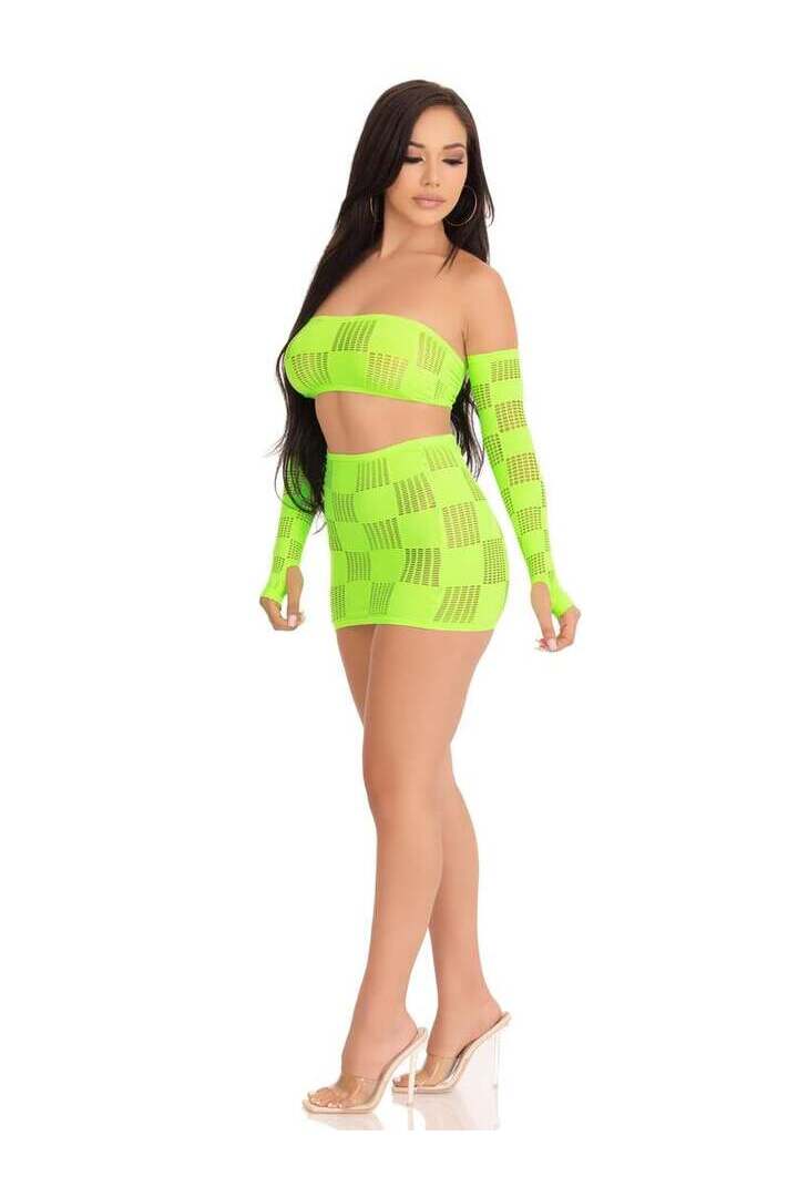 Leg Avenue Ego Trip Checkerboard Bandeau Set in One Size 5
