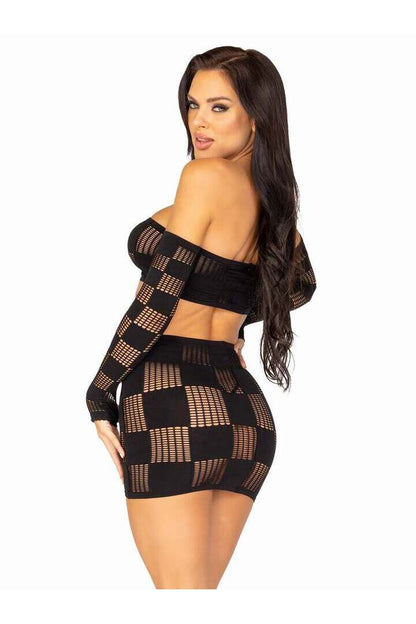 Leg Avenue Ego Trip Checkerboard Bandeau Set in One Size 7