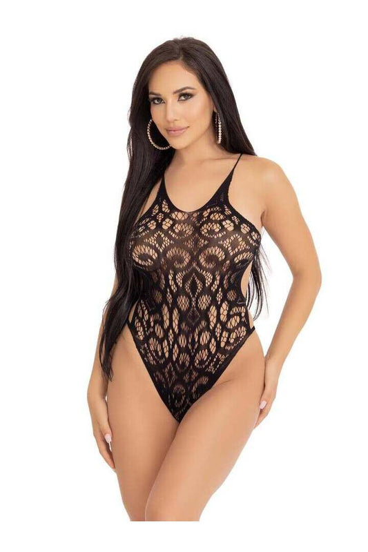 Leg Avenue Ex-Factor Lace Bodysuit Teddy Black in One Size 