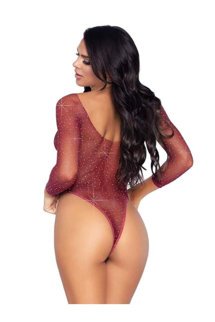 Leg Avenue Falling 4 U Rhinestone Bodysuit in One Size 13