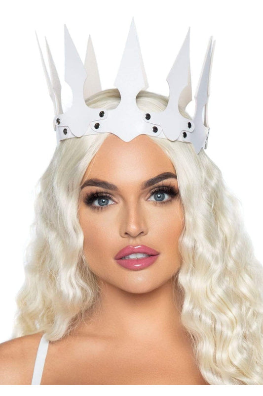 Leg Avenue Faux Leather Spiked Crown in One Size  1