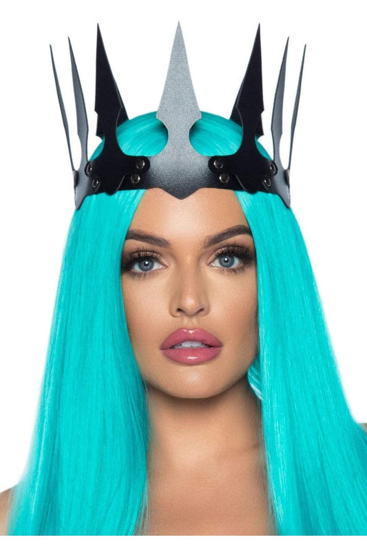 Leg Avenue Faux Leather Spiked Crown in One Size 