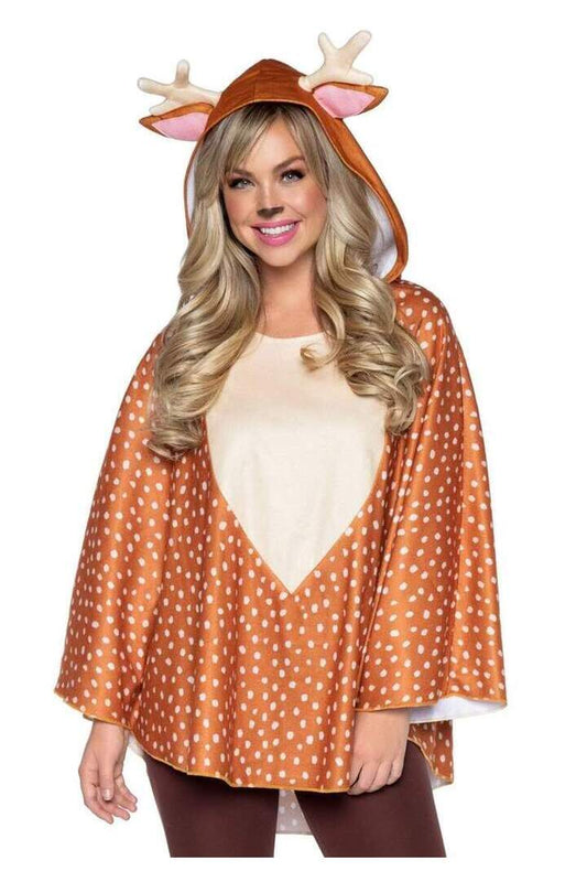 Leg Avenue Fawn Poncho Animal Costume With Hood Brown in One Size 
