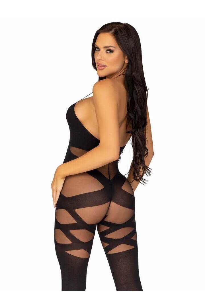 Leg Avenue Feels Like Love Opaque Bodystocking Black in One Size 1