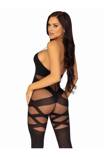 Leg Avenue Feels Like Love Opaque Bodystocking Black in One Size 1
