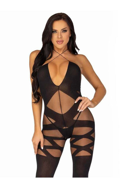 Leg Avenue Feels Like Love Opaque Bodystocking Black in One Size 3