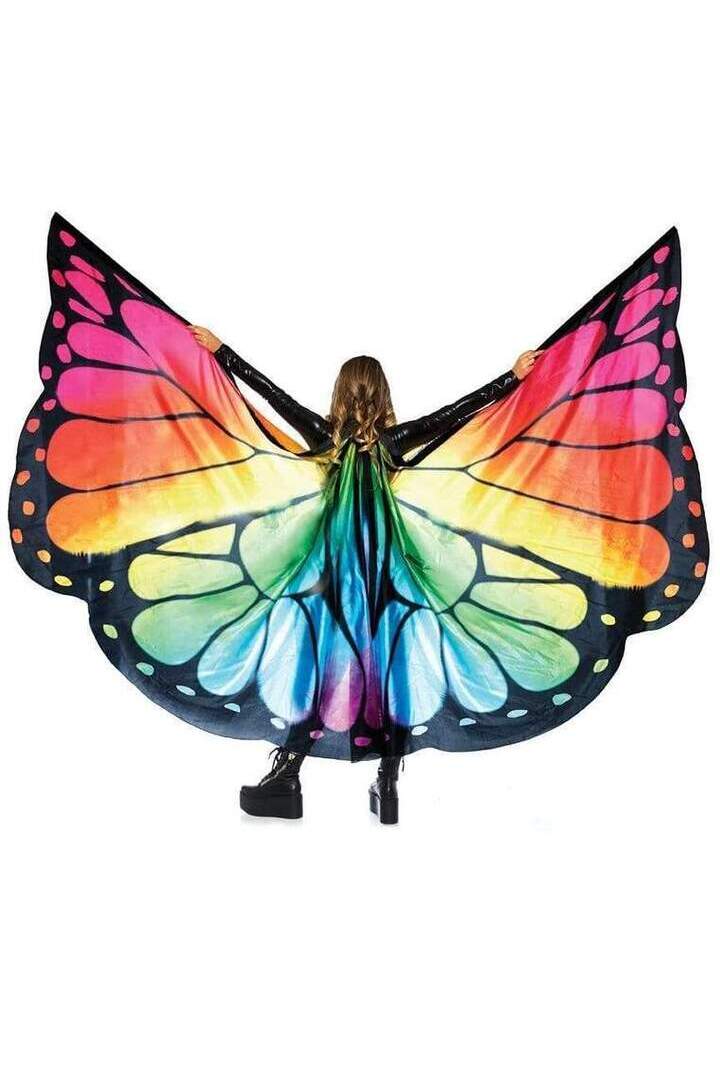 Leg Avenue Festival Butterfly Wing Halter Cape with Batons in One Size 2