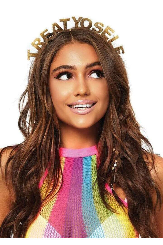 Leg Avenue Festival Treat Yo Self Headband Gold in One Size 