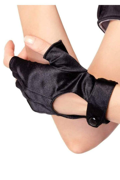Leg Avenue Fingerless Motorcycle Gloves with Velcro Strap Black in One Size 1