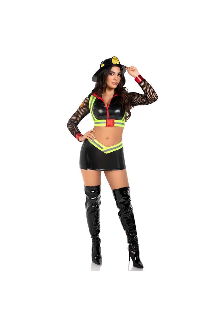 Leg Avenue Five Alarm Fire Fighter Costume Black 4