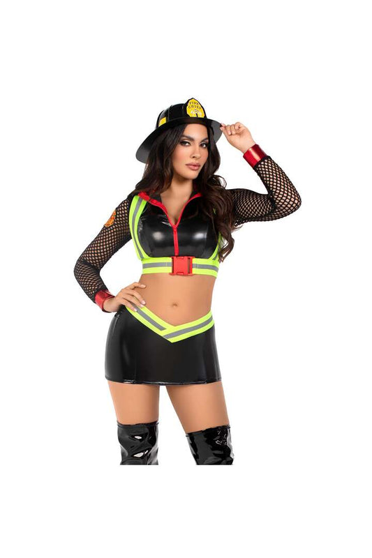 Leg Avenue Five Alarm Fire Fighter Costume Black 