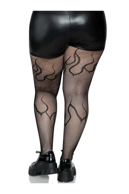 Leg Avenue Flame Plus Fishnet Tights in 1X/2X 1