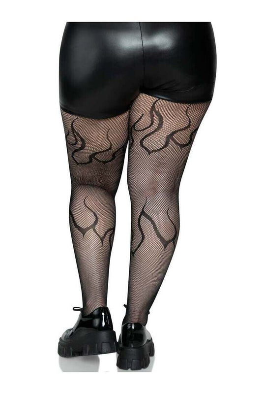 Leg Avenue Flame Plus Fishnet Tights in 1X/2X 1