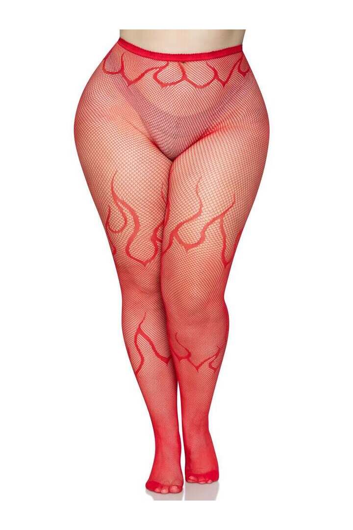Leg Avenue Flame Plus Fishnet Tights in 1X/2X 6