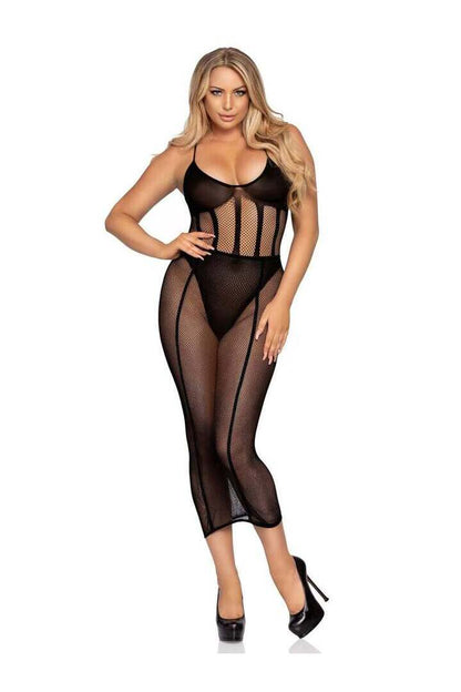 Leg Avenue Flawless Bodysuit & Skirt Set Black in One Size 6