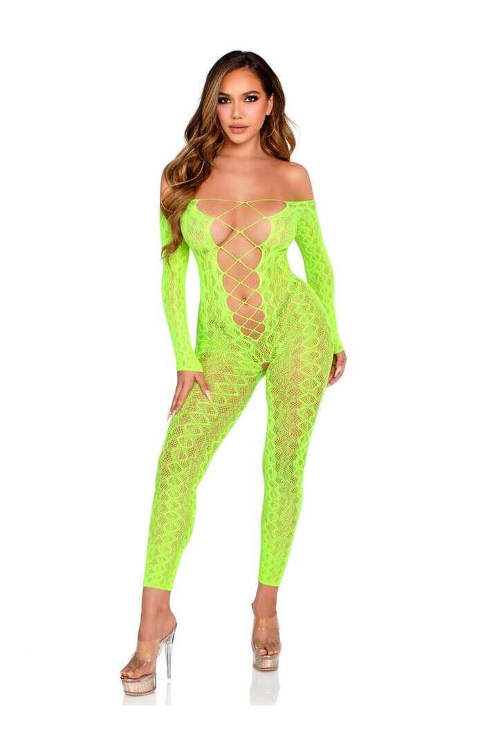 Leg Avenue Flawless Vibes Python Bodystocking in One Size 10