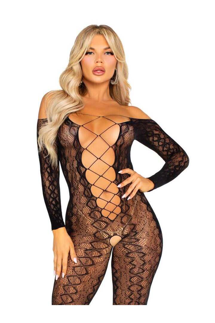 Leg Avenue Flawless Vibes Python Bodystocking in One Size 1