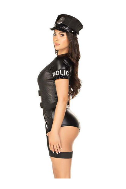 Leg Avenue Flirty Five-0 Cop Costume in Black 2