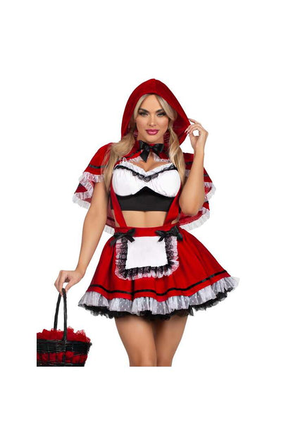 Leg Avenue Flirty Miss Red Riding Hood Costume Red 