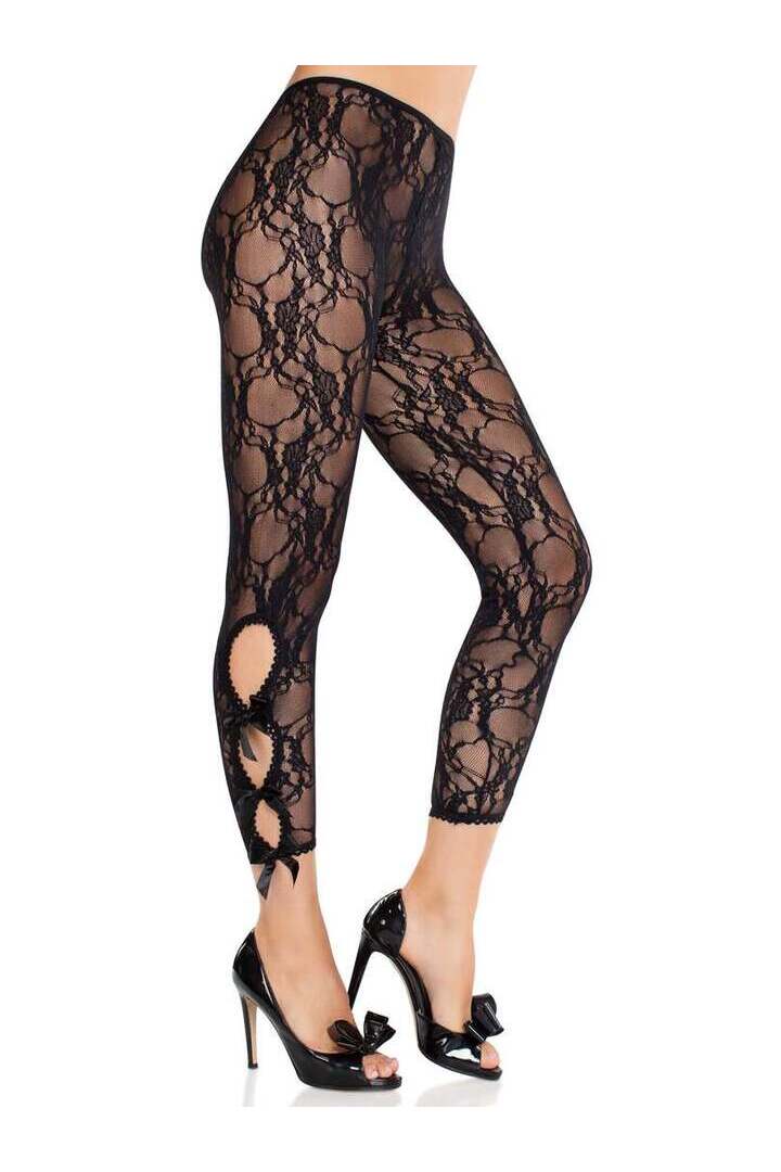 Leg Avenue Flora Capri Footless Capri Tights in One Size 2