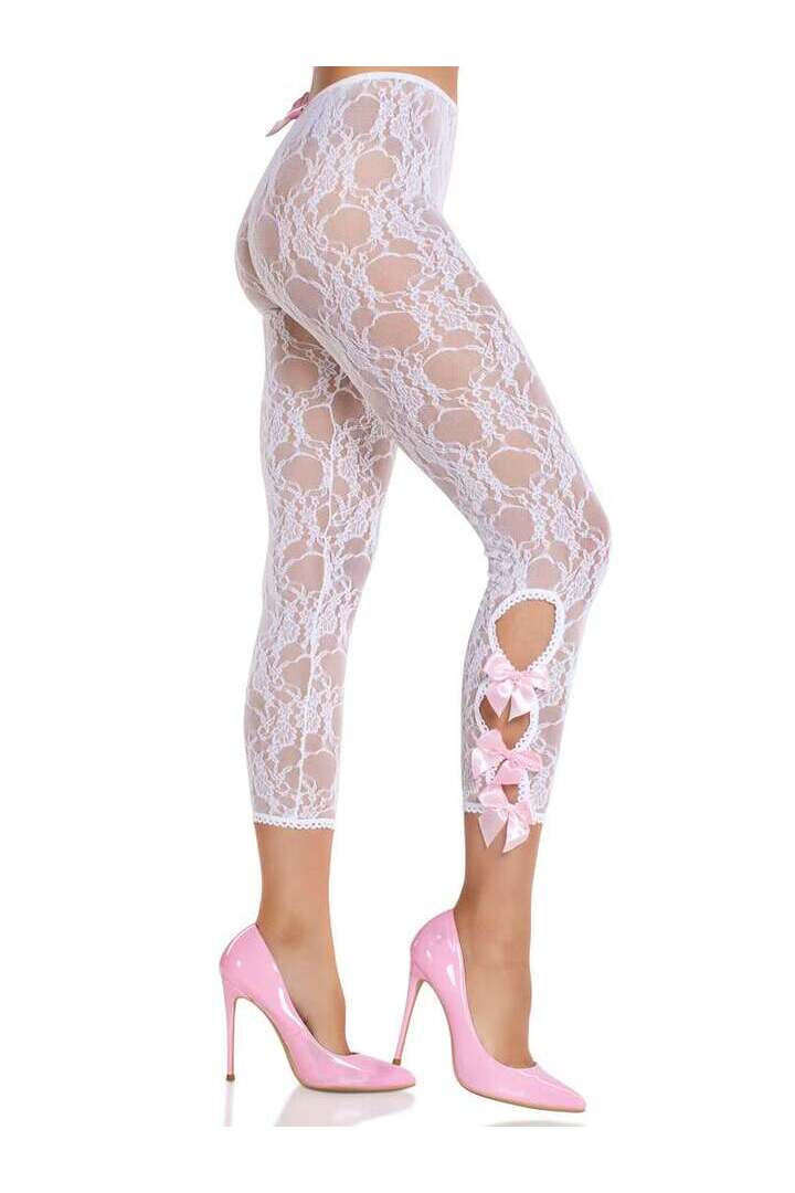 Leg Avenue Flora Capri Footless Capri Tights in One Size 4