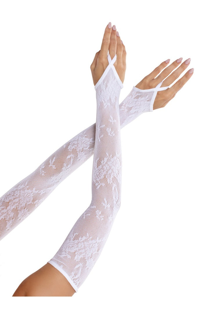 Leg Avenue Floral Net Arm Warmers in One Size  2