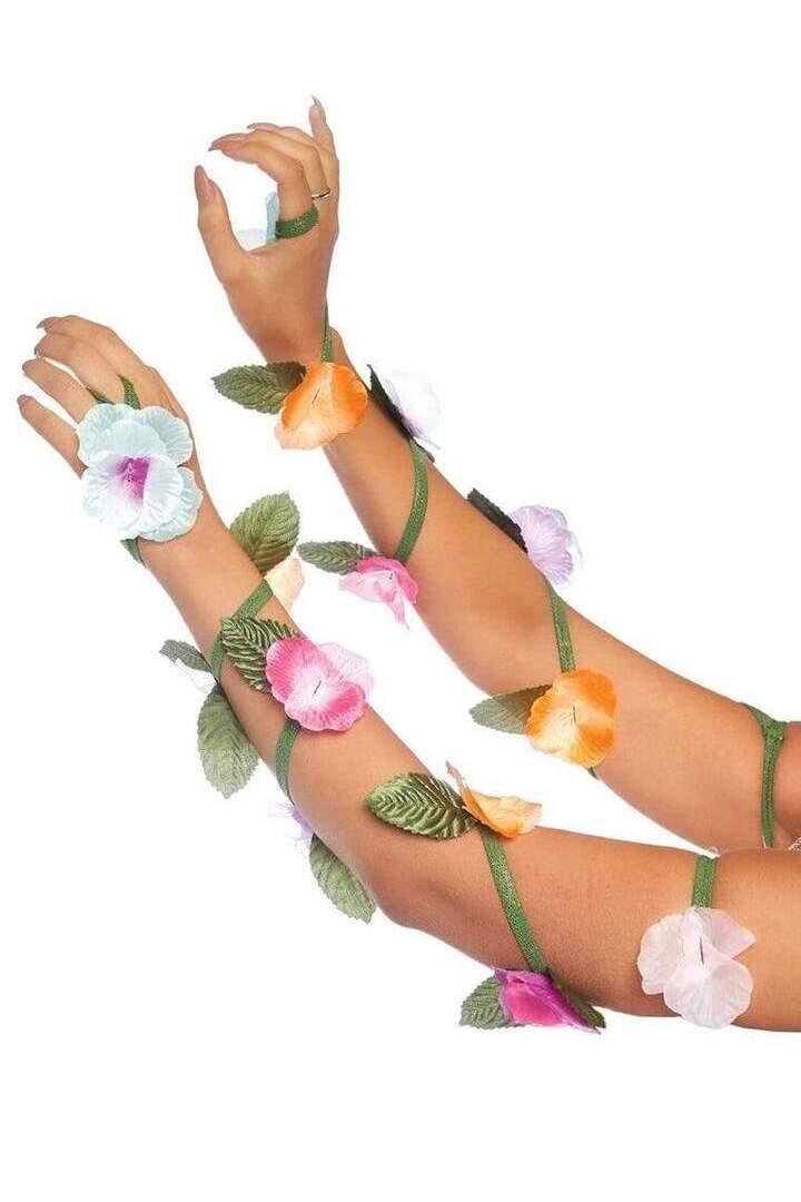 Leg Avenue Flower Arm Wraps Costume Accessory Multicolor in One Size 
