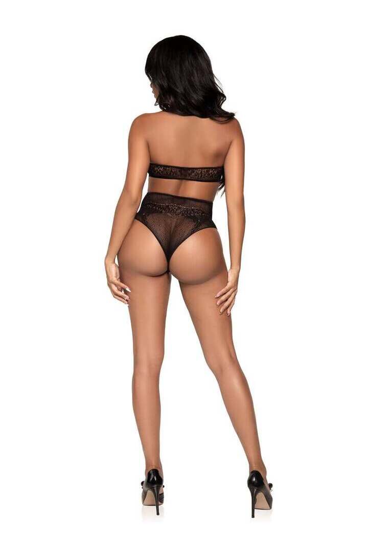 Leg Avenue Forever Mine Crop Top Set Black in One Size 4