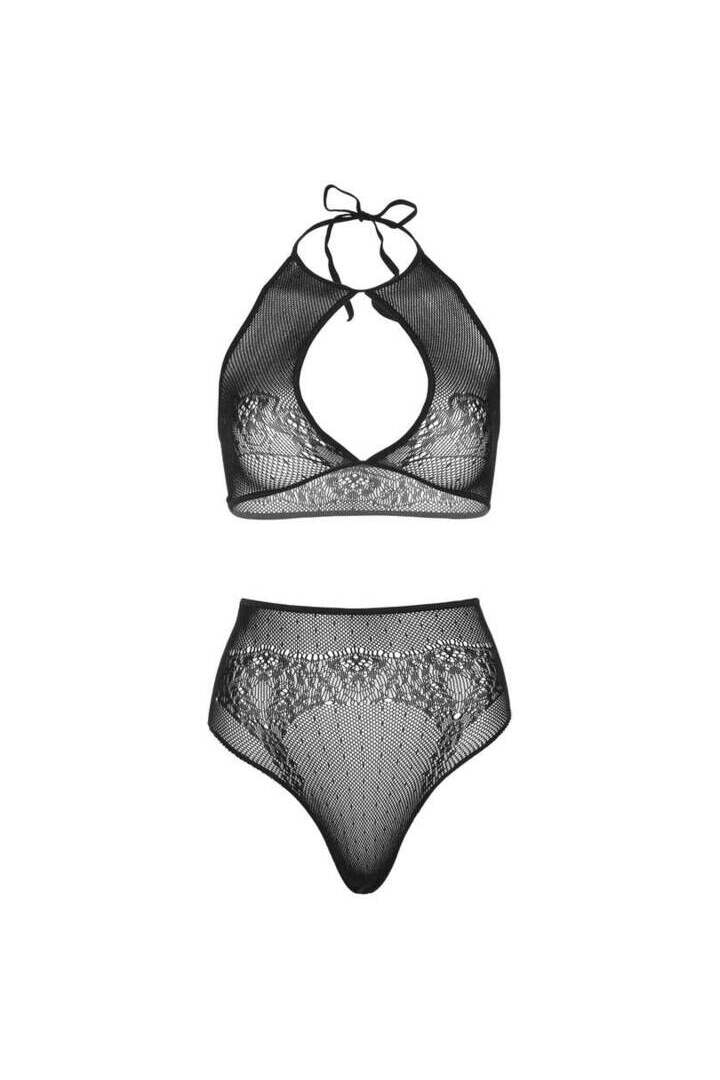 Leg Avenue Forever Mine Crop Top Set Black in One Size 5
