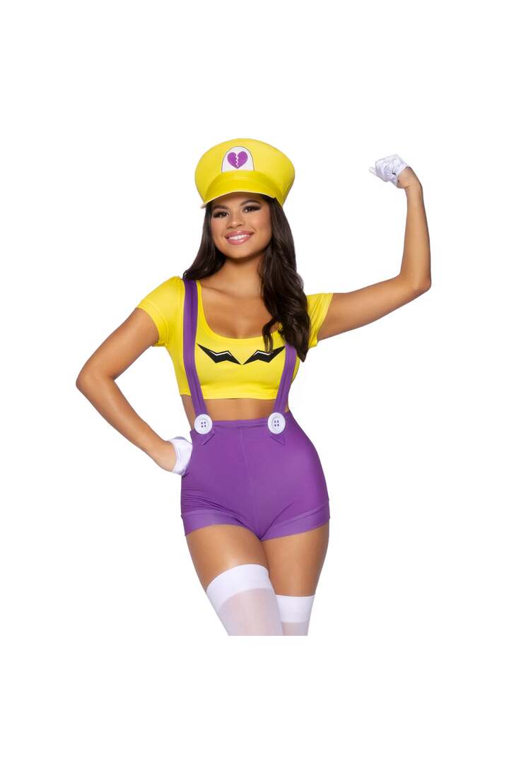 Leg Avenue Gamer Villain Costume Yellow/Purple 4