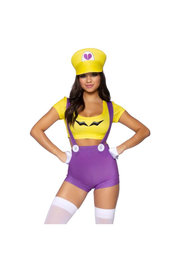Leg Avenue Gamer Villain Costume Yellow/Purple 