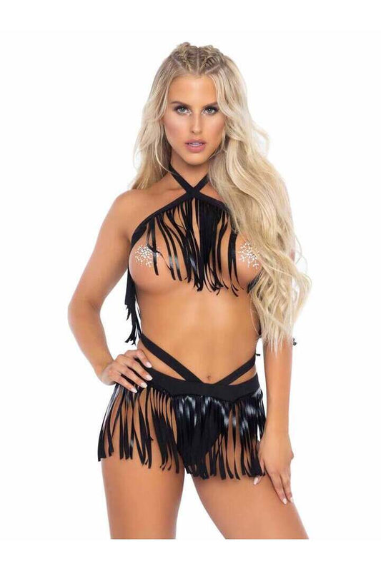 Leg Avenue Get Wild Fringe Bikini Set 