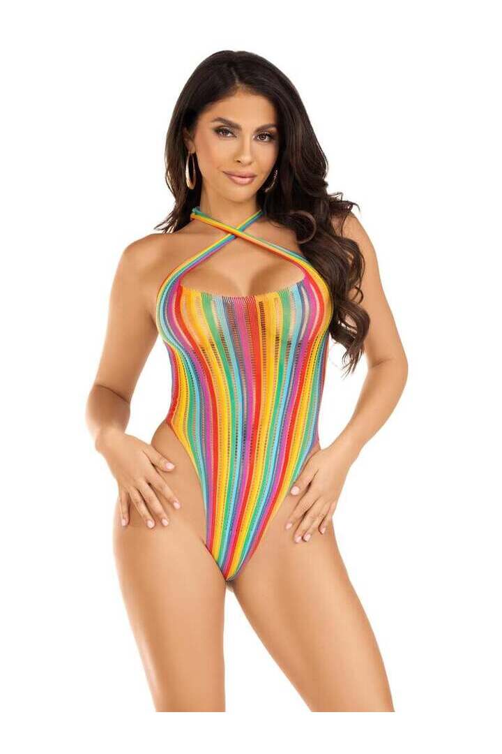 Leg Avenue Getaway Girl Rainbow Bodysuit Multicolor in One Size 3