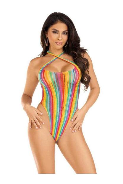 Leg Avenue Getaway Girl Rainbow Bodysuit Multicolor in One Size 3