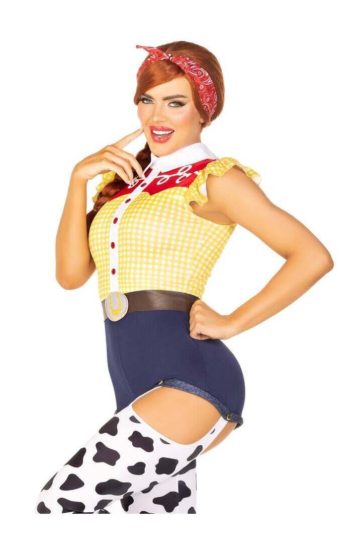 Leg Avenue Giddy Up Cowgirl Costume in Yellow 2