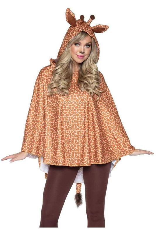 Leg Avenue Giraffe Poncho Animal Costume With Hood Tan in One Size 