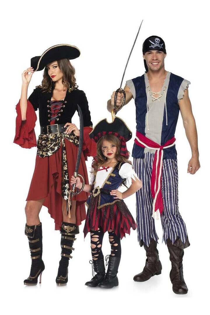 Leg Avenue Girl's Caribbean Pirate Costume in Red/Blue 3