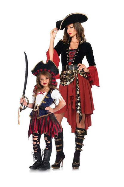 Leg Avenue Girl's Caribbean Pirate Costume in Red/Blue 4