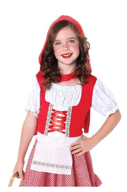Leg Avenue Girl's Lil' Miss Red Riding Hood Costume in Red/White 