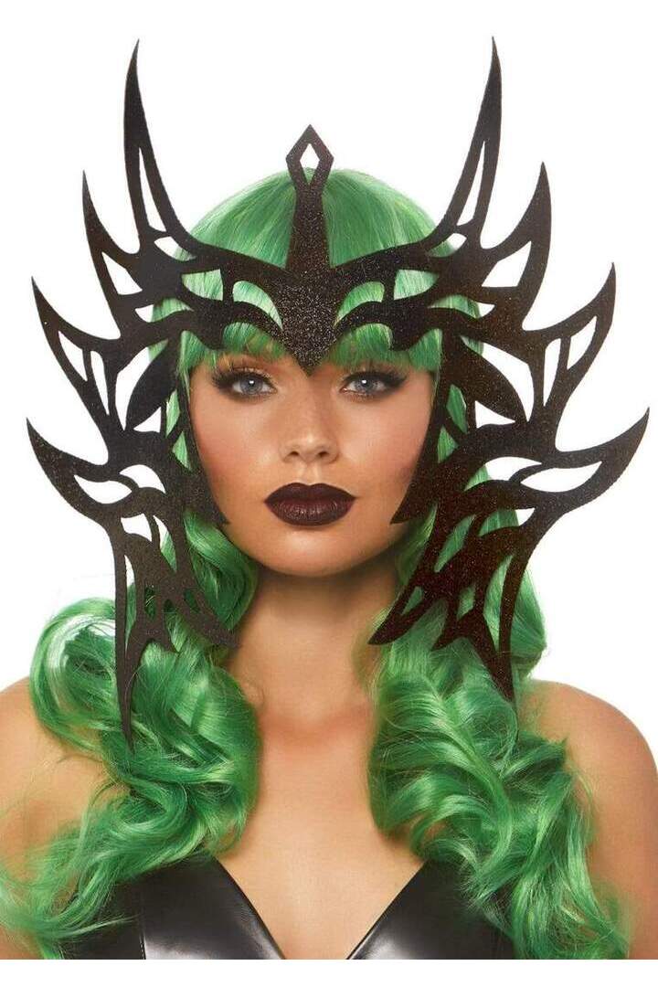 Leg Avenue Glitter Die Warrior Die Cut headpiece Black in One Size 
