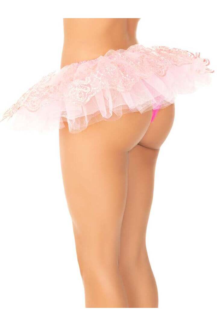 Leg Avenue Glitter Filigree Tulle Tutu Pink in One Size 4