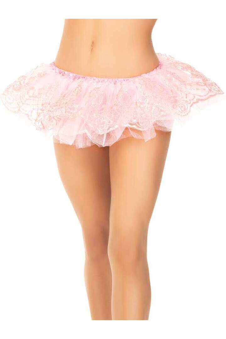 Leg Avenue Glitter Filigree Tulle Tutu Pink in One Size 5