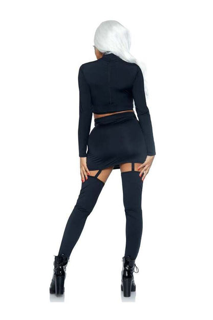 Leg Avenue Golden Skeleton Crop Top and Skirt in Black/Gold 4