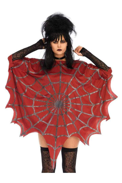 Leg Avenue Gothic Glitter Spider Web Costume Poncho in One Size 5
