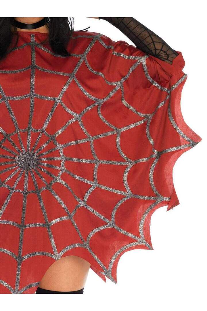 Leg Avenue Gothic Glitter Spider Web Costume Poncho in One Size 7