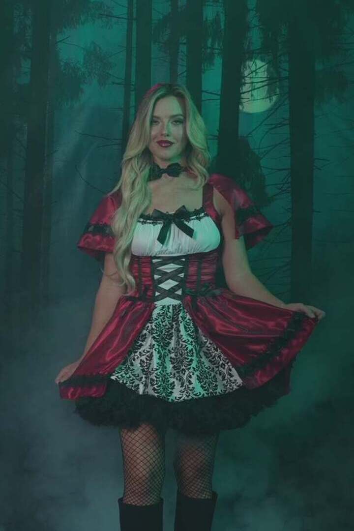 Leg Avenue Gothic Red Riding Hood Costume in Red/White 5